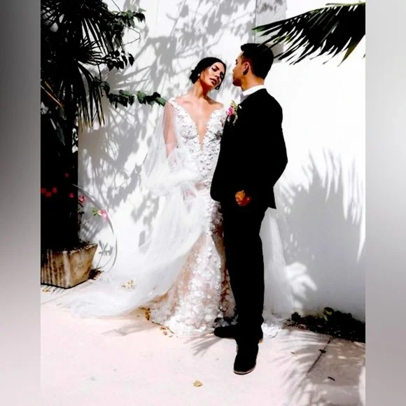 New Galia Lahav Couture Fleur silk lace wedding dress sz 42 10/12 bridal… - Picture 6 of 16